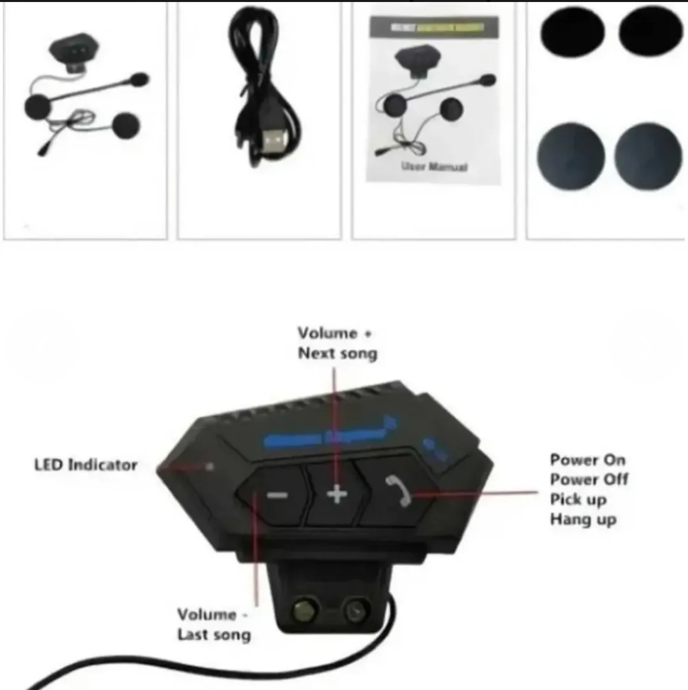 Audifono Casco Manos Libres Bluetooth Impermeable