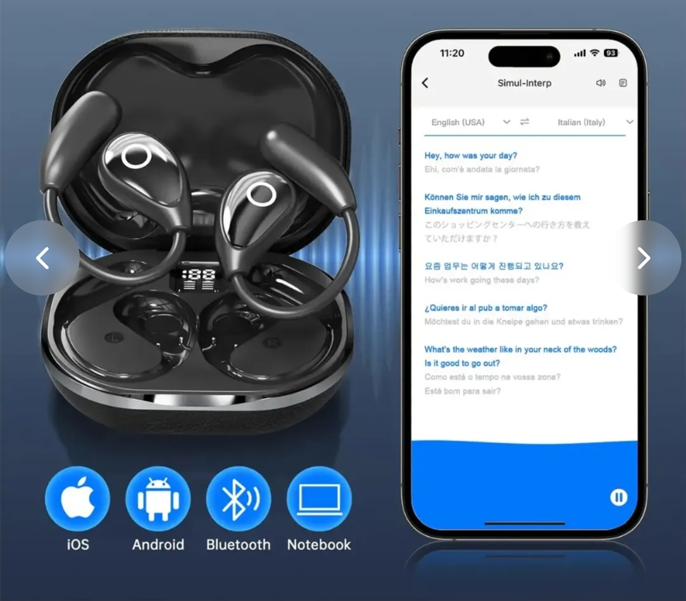 Audífonos Bluetooth Digitales LED TWS M95