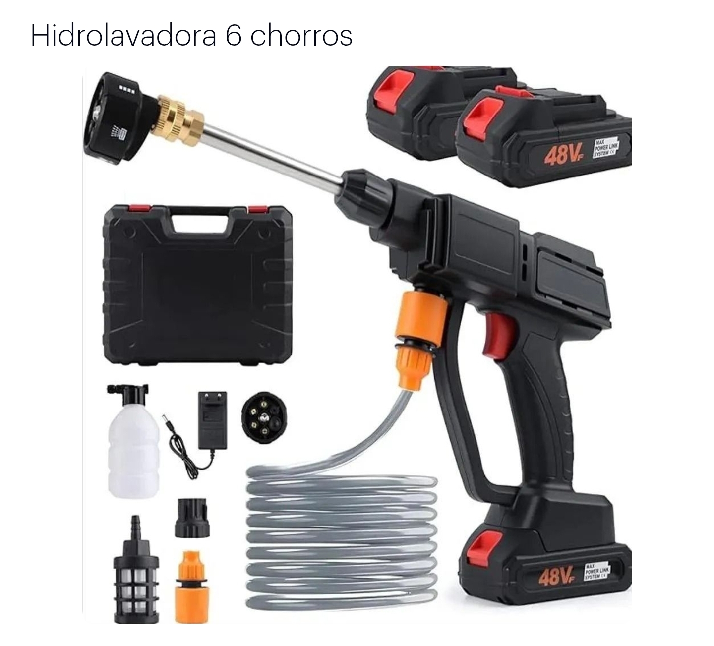 Hidrolavadora 6 Chorros 48V Inalámbrica