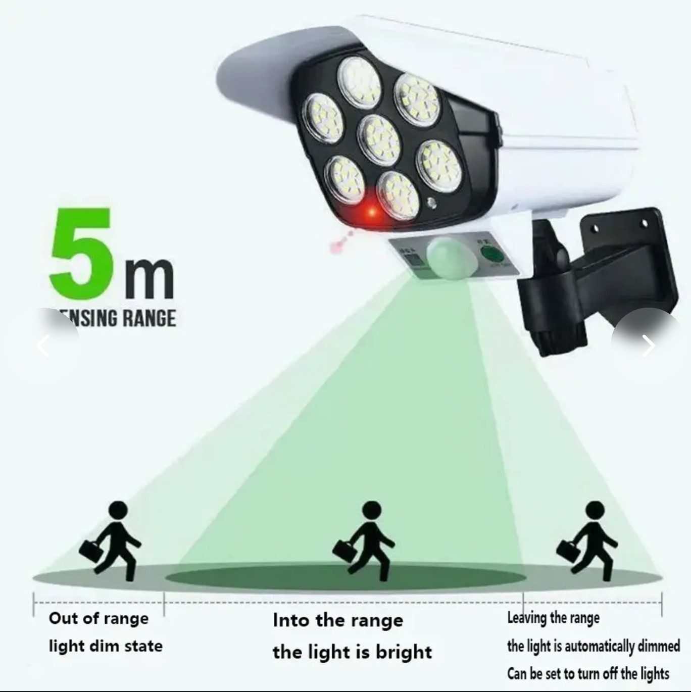 Lampara LED Panel Solar Sensor de Movimiento Tipo Camara