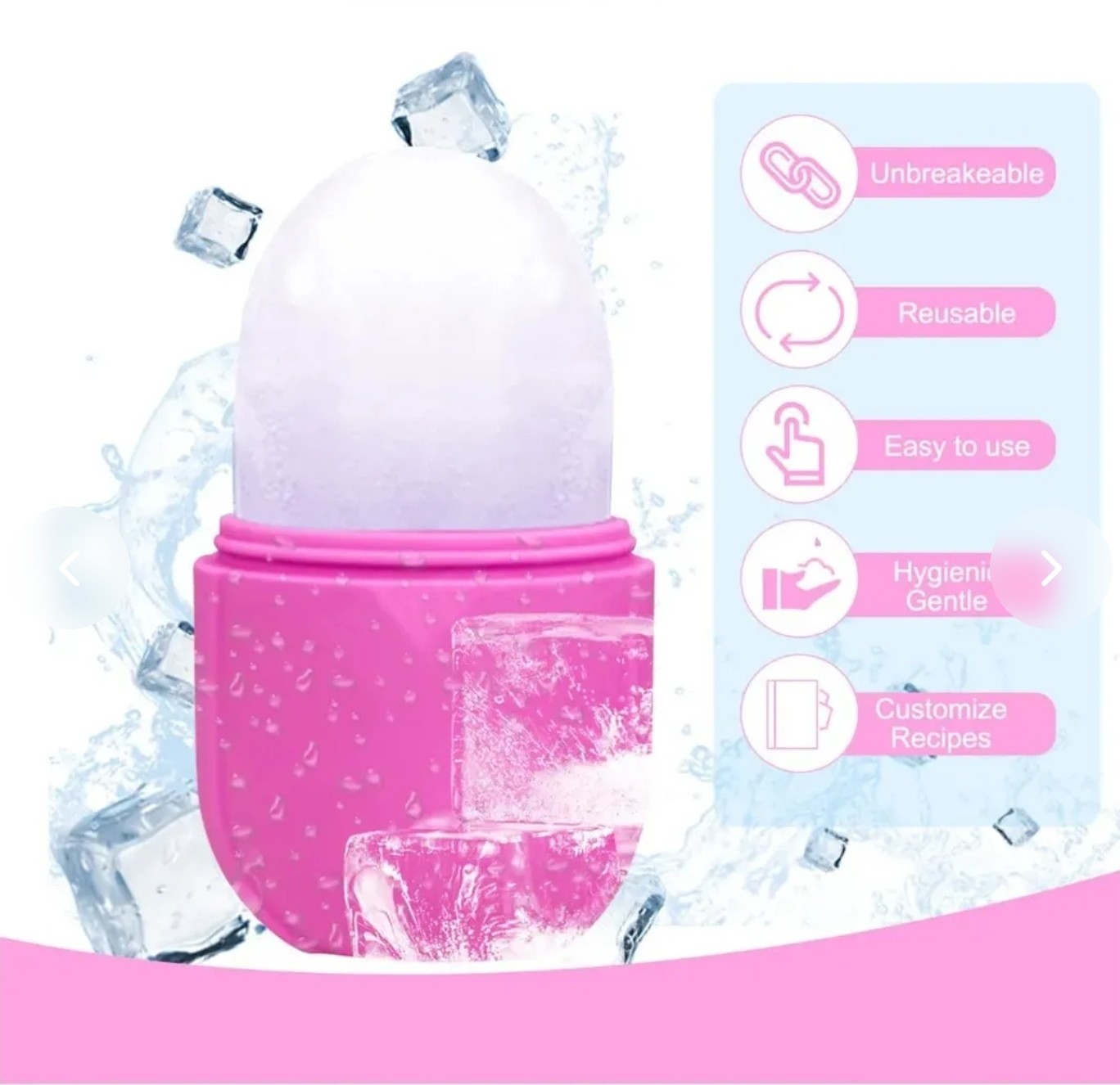 Molde Soporte Hielo Masajeador Facial Hieloterapia