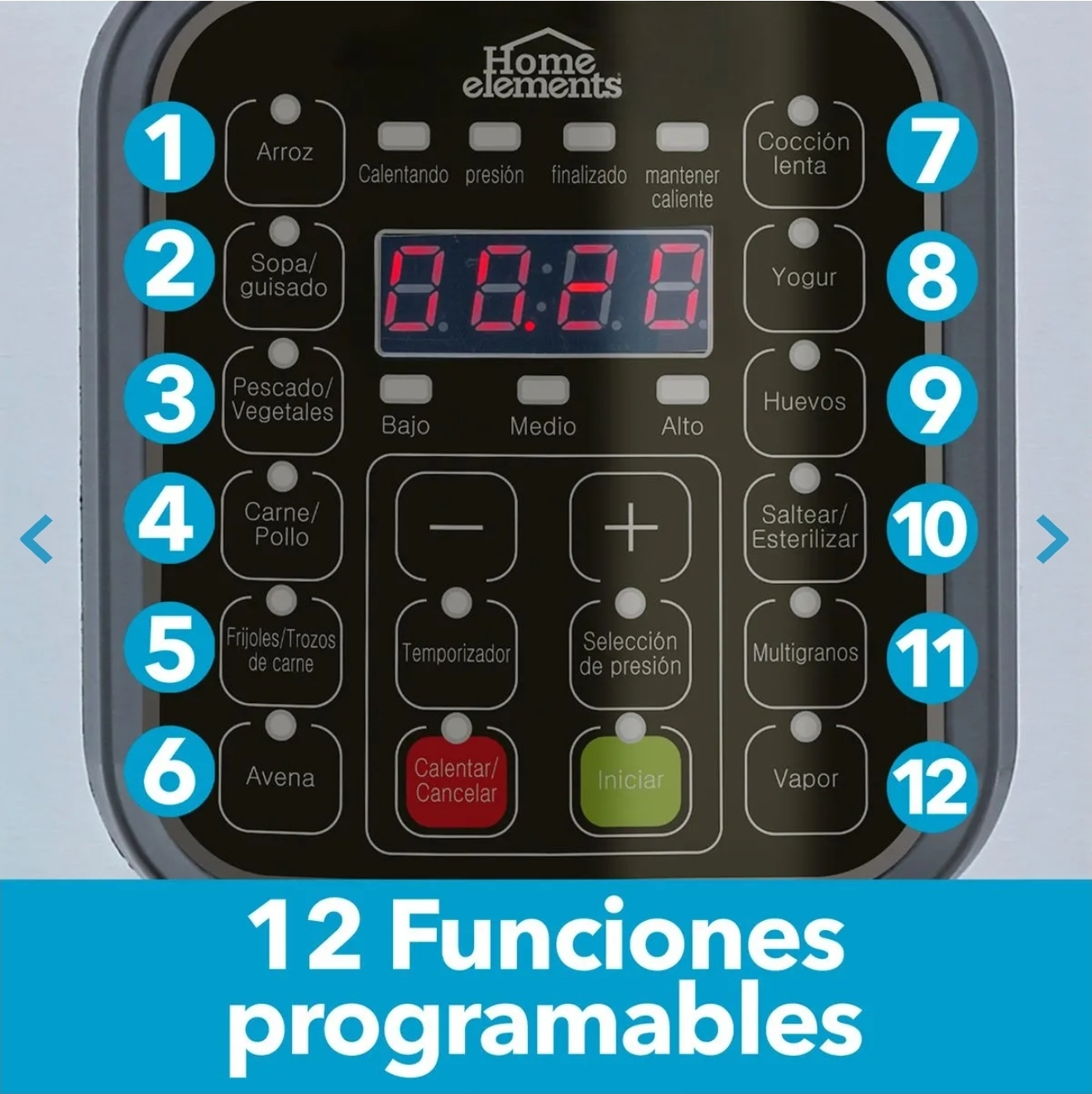 Olla Multifuncional de 12 Funciones - 4 Litros