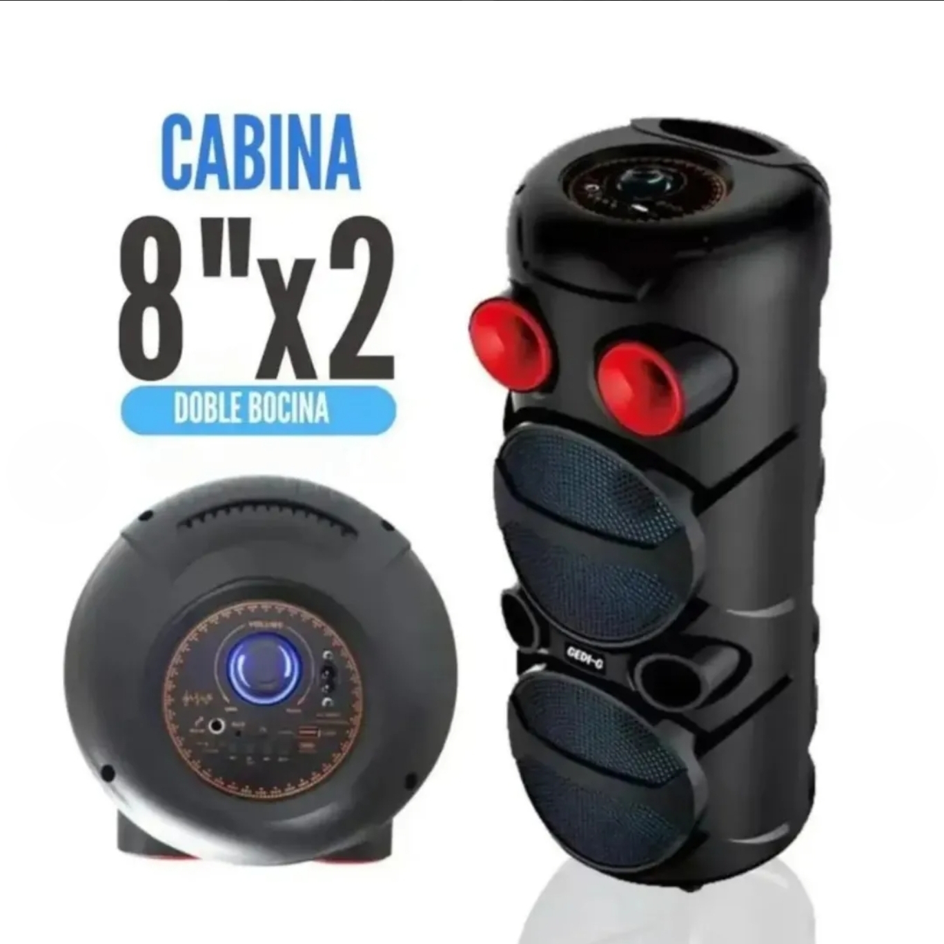 Parlante Radio Doble Bocina Recargable GEDI-G