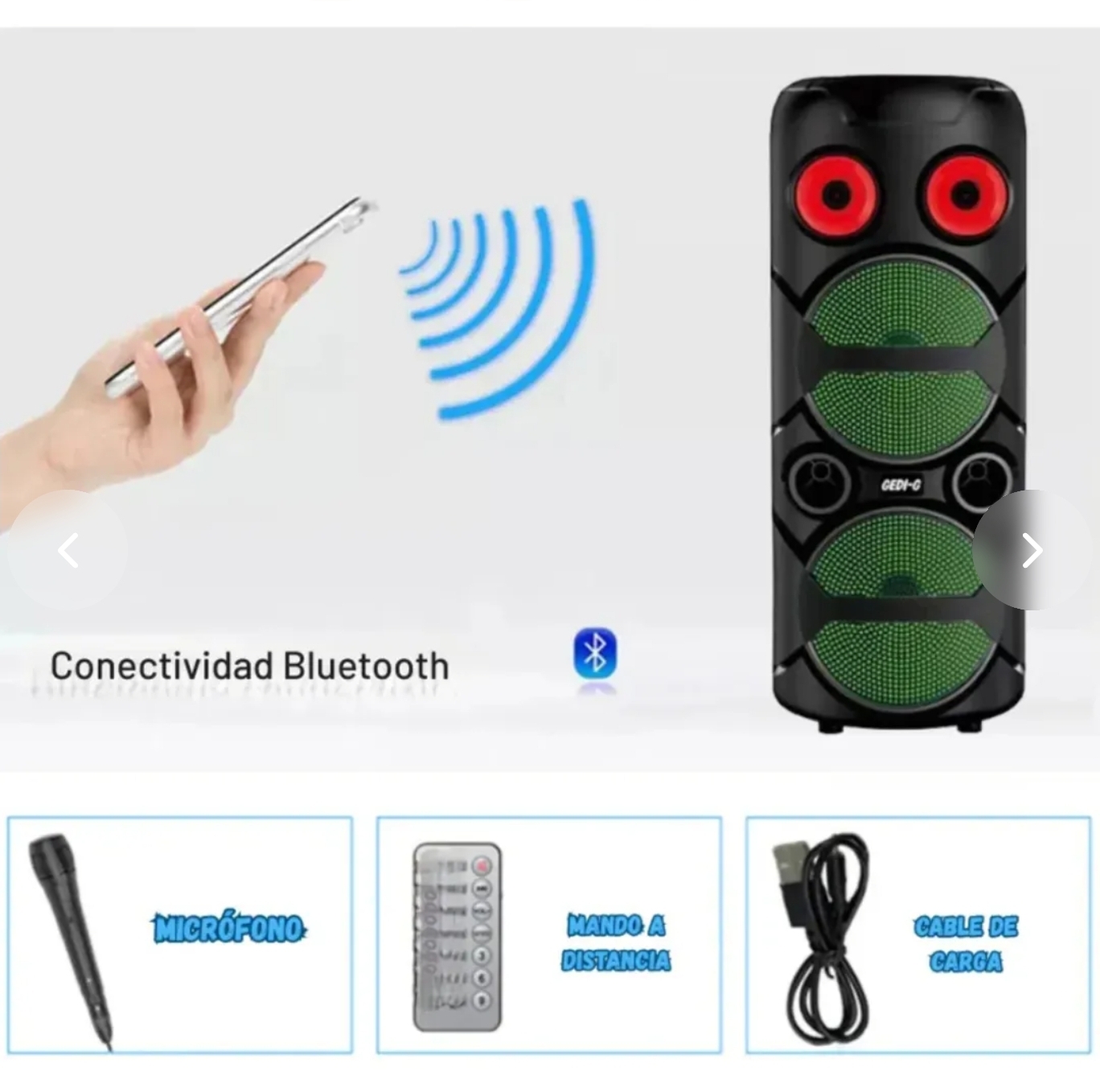 Parlante Radio Doble Bocina Recargable GEDI-G